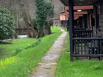 Cabins overlooking the river