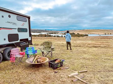 Top of the mountain pitch, with stunning views
