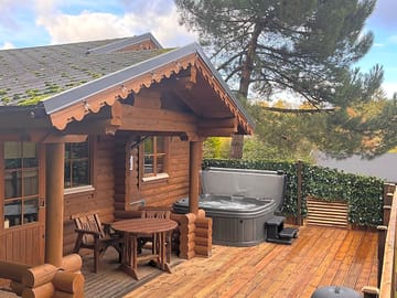 Decking with hot tub