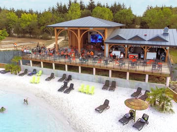 The restaurant overlooking the lagoon