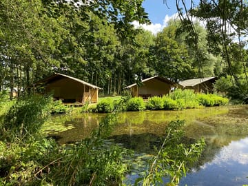 Exterior view of the safari tents