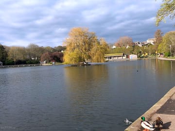 The boating lake across the road