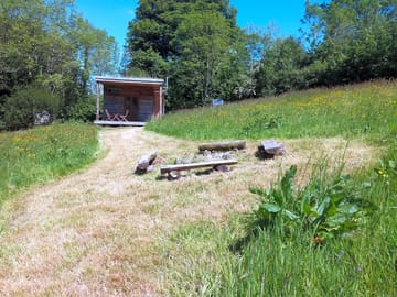 Private deck and campfire space