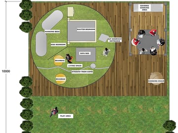 Layout of the dome and alfresco dining area