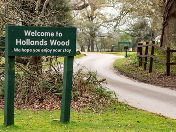 Welcome sign at hollands wood