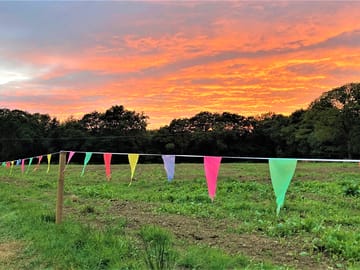 Sunset from the bunting-lined track