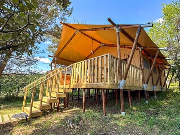 Exterior of the two-bedroom safari tent