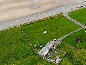 View from above showing how close the beach is.