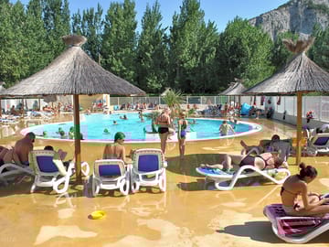 Outdoor pool with sunloungers