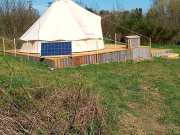 Outside view of tent and decking