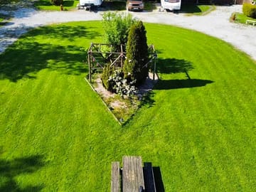 Aerial shot of the campsite