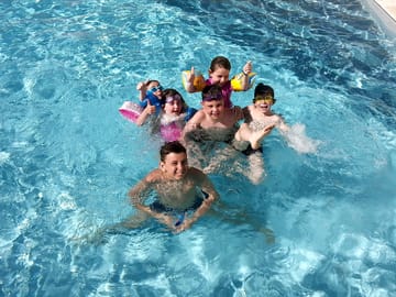 Having fun in the pool