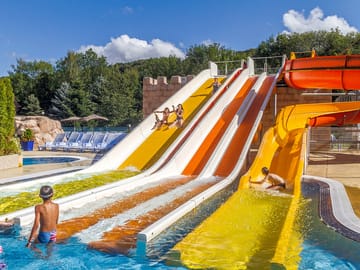 Slides at the poolside