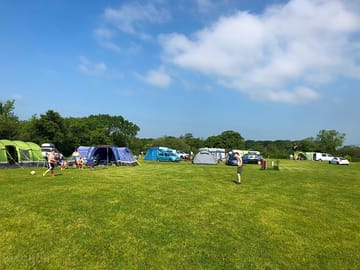 View of lakeside tent field