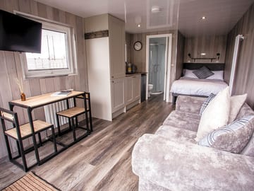 Sofa and dining table provided