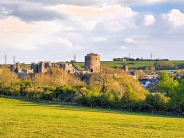 Pembroke castle as seen from the farm