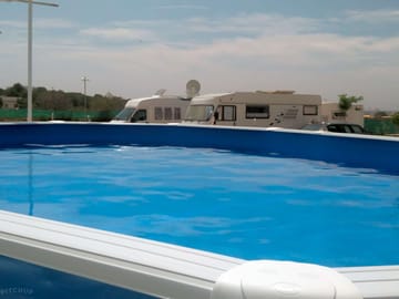 Small above-ground swimming pool