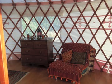 Inside yurt