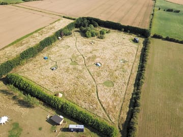 Aerial view of the camping meadow