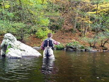 Fishing on jihlava river, which flows by the site