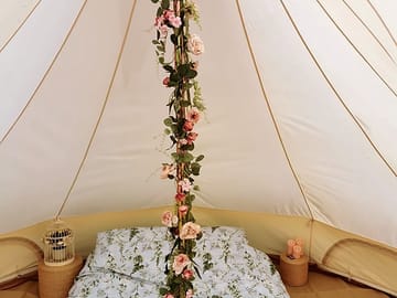 Interior of our bell tents