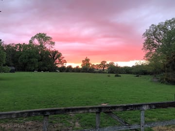 Sunset over the paddock