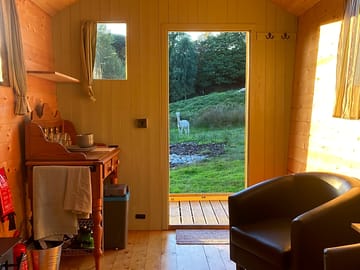 Inside the hut
