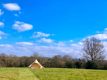 Bell tent on the camping field