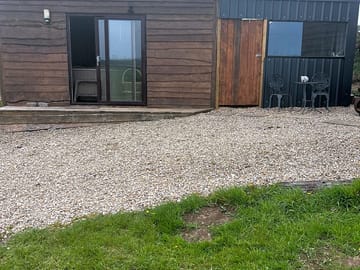 Kitchen and hot tub and sauna all for your private use