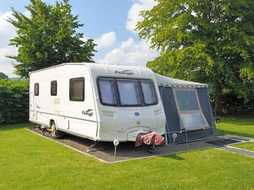 Caravan on hardstanding pitch