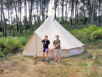 Canvas bell tent available to hire for extra space