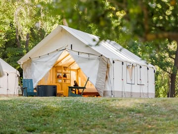 Spacious glamping tent