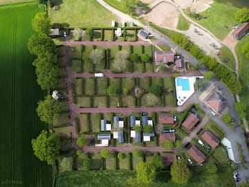 Aerial view of the campsite