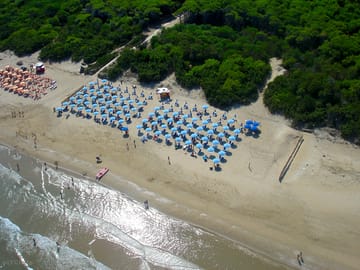 The beach is only a short walk away