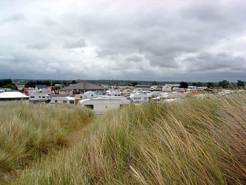 Looking through the dunes to the pitches