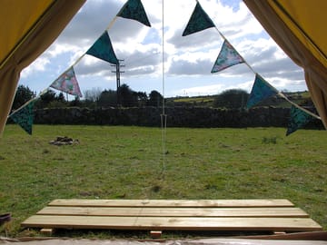 Looking out onto the field