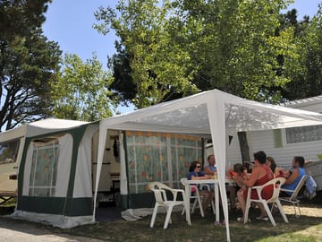 Under the gazebo