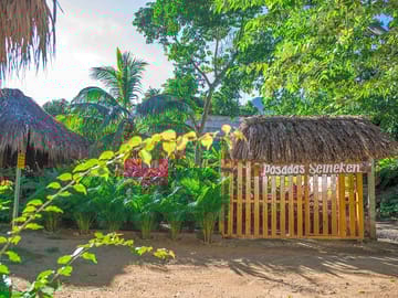Main entrance to the cabins