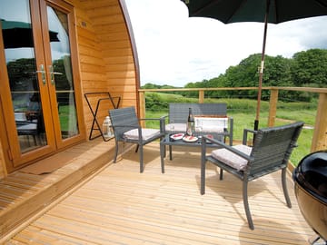 Seating and barbecue outside