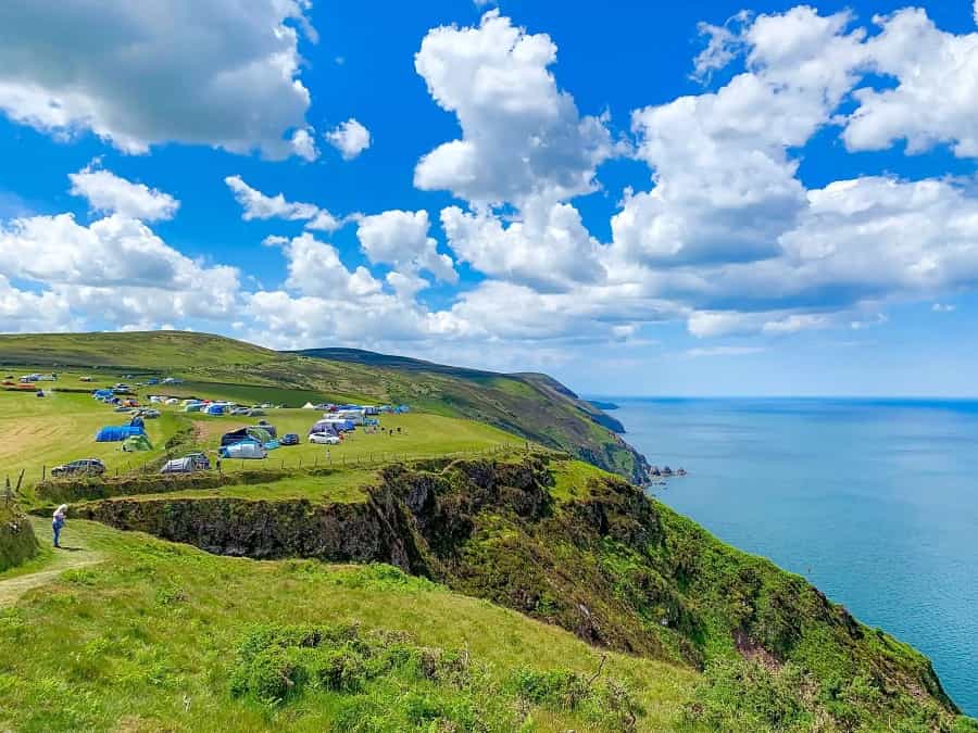 Direct access to the coast path at South Dean Camping